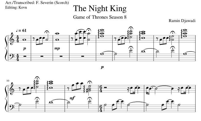 Король Ночи - тема из 8 сезона Игры престолов