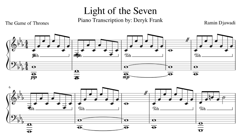 Light of the Seven скачать ноты